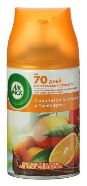 АИРВИК СМЕННЫЙ аэрозоль Апельсин и Грейпфрукт 250мл 3*6/30/