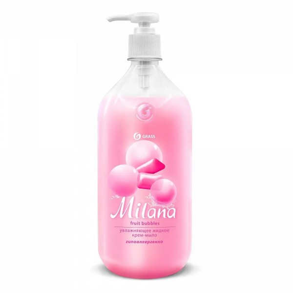 Крем-мыло жидкое увлажняющее "Milana fruit bubbles" (флакон 1000 мл)