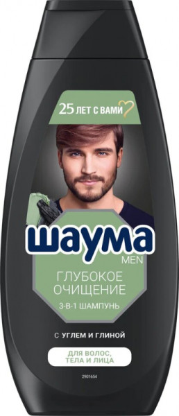 Шаума Шампунь 360мл МУЖ Глубокое Очищение 3 в 1 *5*10 // 1380