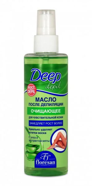 Floresan Deep Depil Масло после депиляции Очищающее Алоэ и Экстракт Мяты, 200мл Арт.Ф-279 БХ18409БК