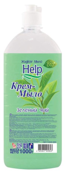 ХЭЛП Жидкое мыло 1000 мл Зеленый чай *6*12