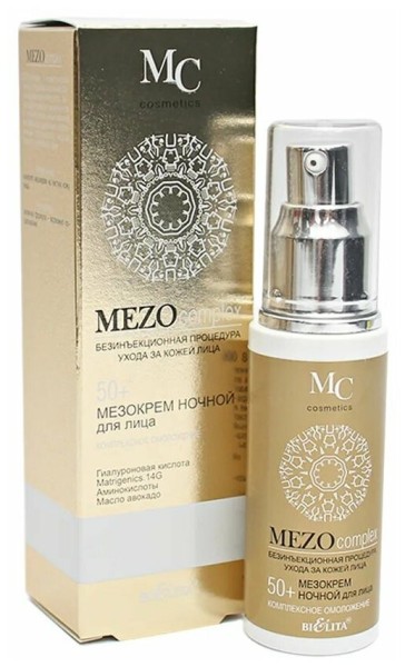 БЕЛИТА MEZOcomplex Мезокрем ночной для лица 50+ Комплексное омоложение 50мл