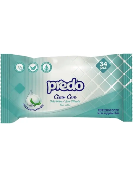Predo Влажные салфетки Clean Care 34 шт.