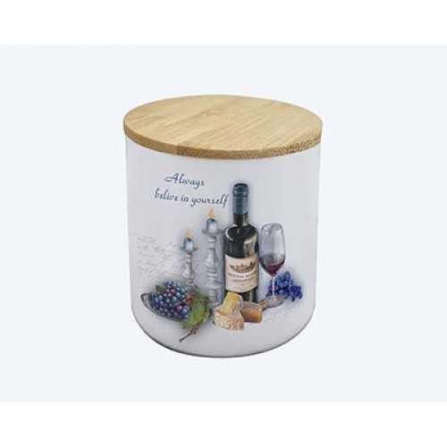 PRIMA COLLECTION Банка Ты и Я 600 мл с бамбуковой крышкой HC3355D-B81