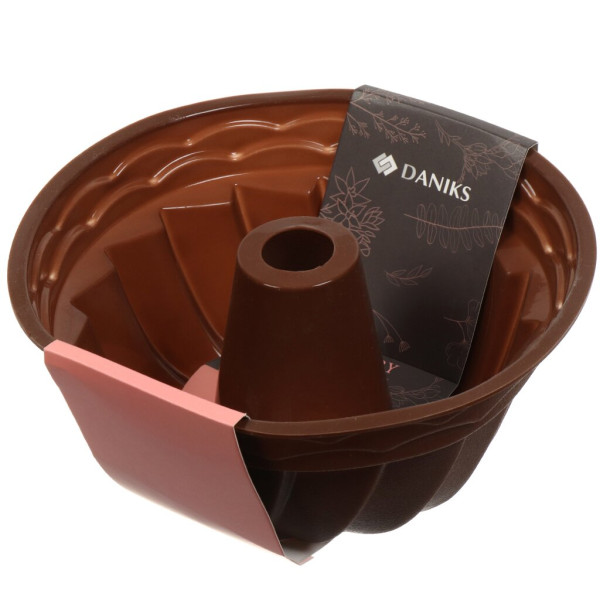 Daniks Форма для выпечки силикон, 23.5х10.5 см, кругл, шок, , Savory Y4-4963