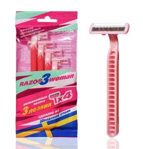 RAZO Одноразов. станок ЖЕН (3-х лезвин.) 4шт. увлаж. полоса *10*50