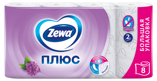 ЗЕВА Туалетная бумага Аромат сирени 8 шт 2 сл.  *12  * 24