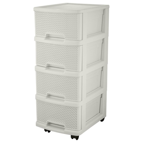 Plastic Centre Комод Keeplex Ajur с ящиками на колесиках четырехсекционный компакт 37х30х69см белое облако KL379422048