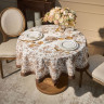 850-754-24 СКАТЕРТЬ КРУГЛАЯ " ROYAL GARDEN" 150 СМ,БЕЛЫЙ ,100% ХЛОПОК ,ТВИЛ С ПРОПИТКОЙ