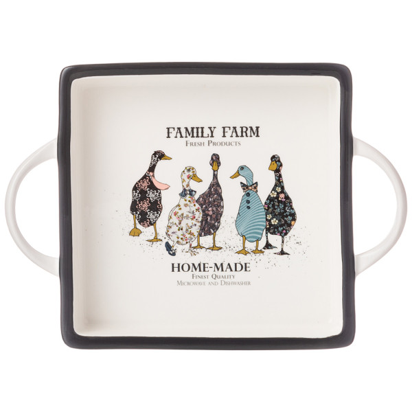 Lefard БЛЮДО С РУЧКАМИ "FAMILY FARM" КВАДРАТ. 25,5*18*4 СМ 263-1257