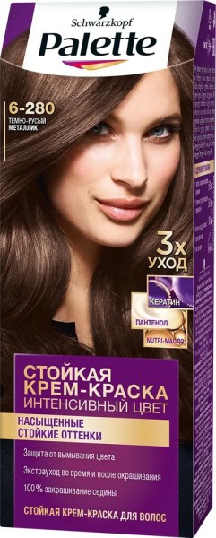 Palette Крем-краска для волос 110 мл - 6 -280 Темно-Русый металлик БХ4020288