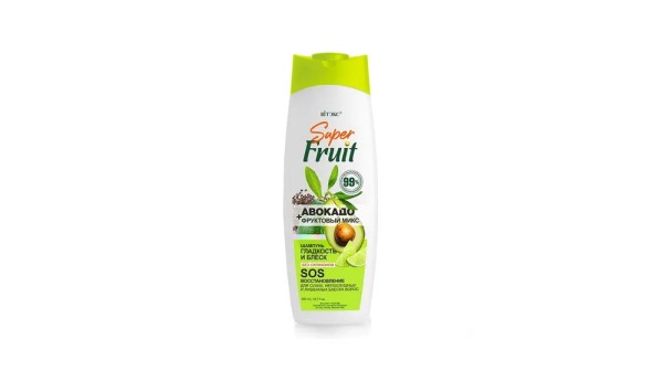 ВИТЭКС Super FRUIT АВОКАДО+фруктовый микс ШАМПУНЬ для волос ГЛАДКОСТЬ и БЛЕСК SOS-восстановление