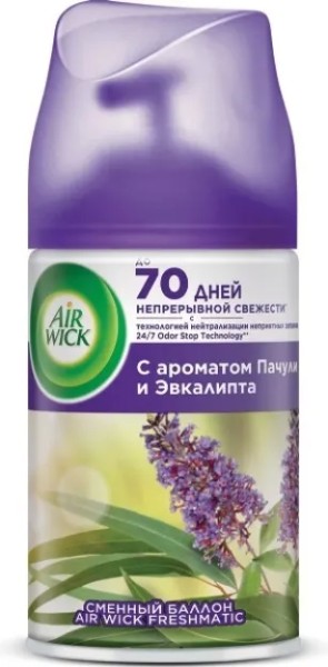 АИРВИК СМЕННЫЙ аэрозоль Пачули и Эвкалипт 250мл 3*6/180/1980
