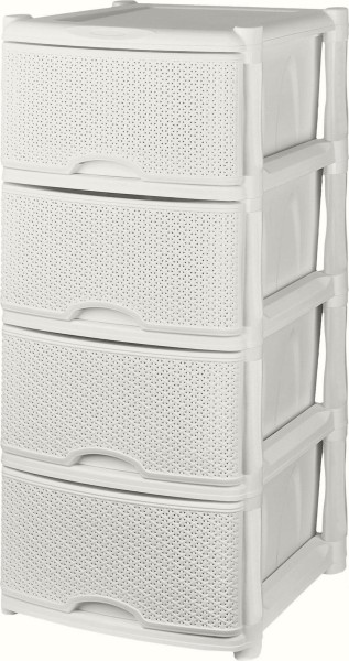 Plastic Centre Комод Keeplex Rattan четырехсекционный 48х41х94,5см морской песок KL377312015