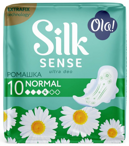 Ola! Ola! Silk Sense прокладки ULTRA NORMAL Ромашка 10шт ультратонкие БХ33935ЭБХ
