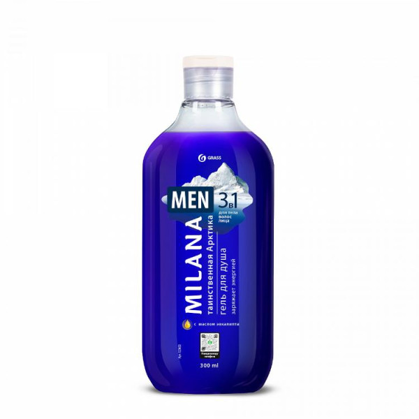 Milana MEN гель для душа Таинственная арктика с маслом эвкалипта (флакон 300 мл) БХ125653Г