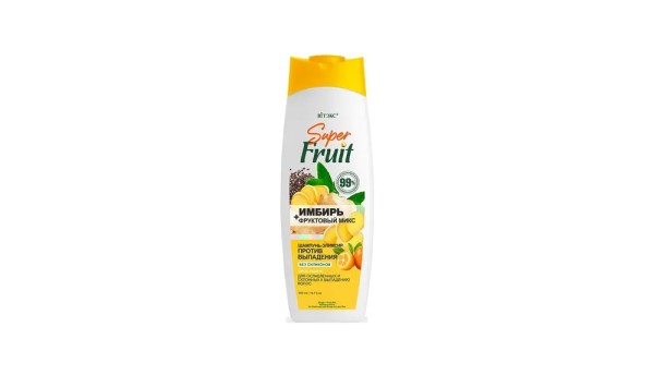 ВИТЭКС Super FRUIT ИМБИРЬ+фруктовый микс ШАМПУНЬ-ЭЛИКСИР для волос ПРОТИВ ВЫПАДЕНИЯ (без силиконов)