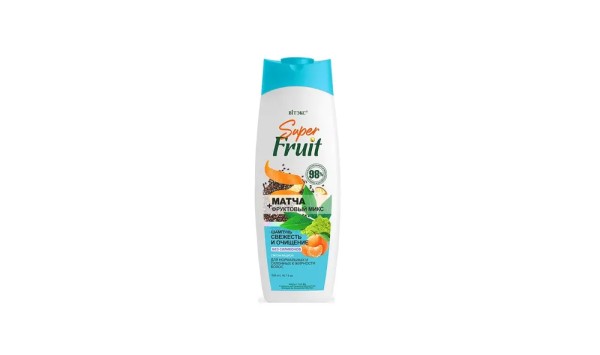 ВИТЭКС Super FRUIT МАТЧА+фруктовый микс ШАМПУНЬ для волос СВЕЖЕСТЬ и ОЧИЩЕНИЕ для нормальных и склон
