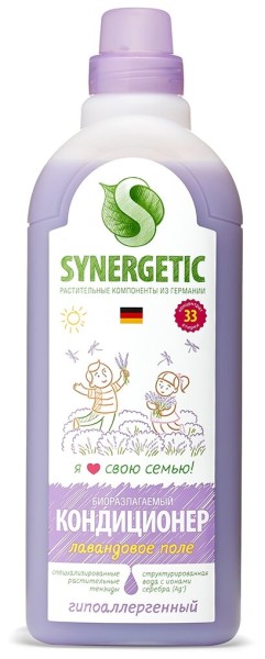 SYNERGETIC Кондиционер д/белья ЛАВАНДОВОЕ ПОЛЕ 1л *5*15