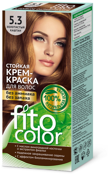 ФИТО К Fitocolor Стойкая крем-краска д/волос - Золотистый каштан 115мл