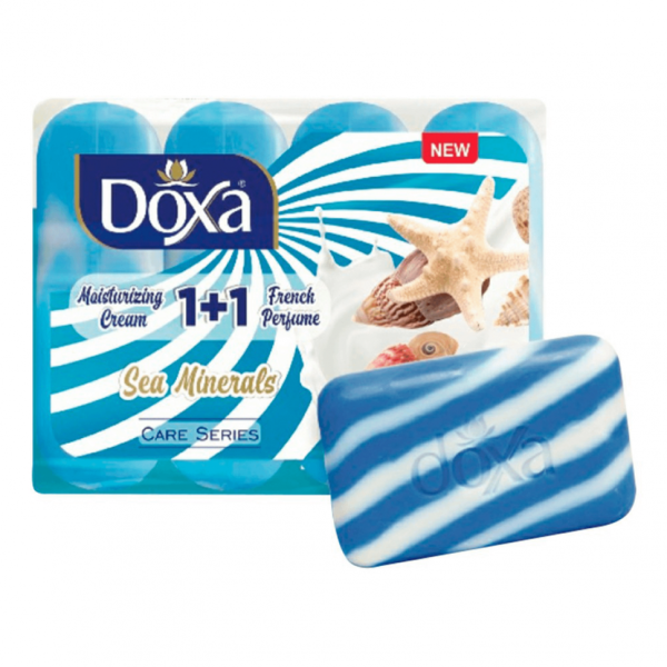DOXA Твердое мыло 4*80г CARE с увл. кремом Морские минералы экопак БХ506109Т