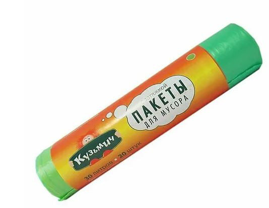 КУЗЬМИЧ Мешки д/мусора с ЗАВЯЗКАМИ 30л х 20шт зеленые *10*40*360