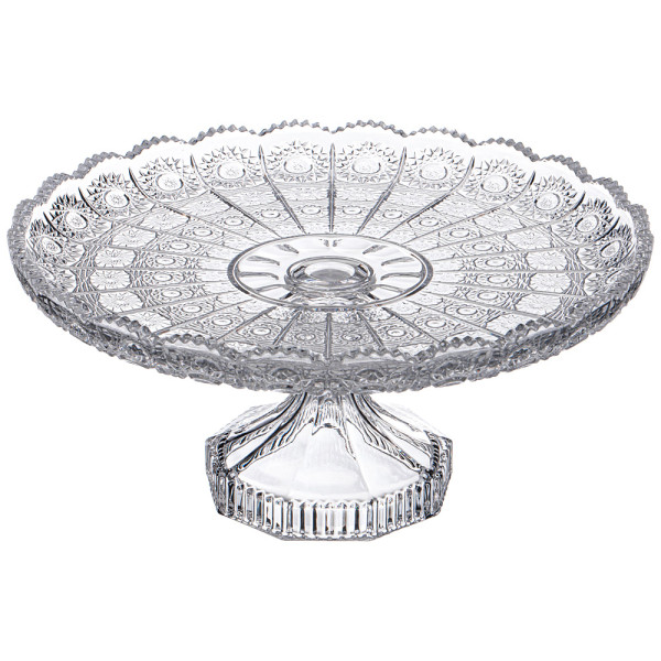 БЛЮДО НА НОЖКЕ "MUZA CRYSTAL" 30Х30Х15,4 СМ 695-044