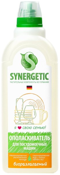 SYNERGETIC Ополаскиватель для посудом.машин 750мл *6*12*