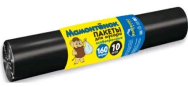 Мешок д/мусора "Мамонтенок" ОСОБОПРОЧ. 160л*10шт. 30мкм ПВД (20) MPM4586