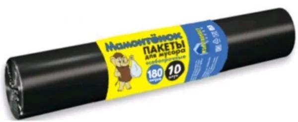 Мешок д/мусора "Мамонтенок" ОСОБОПРОЧ. 180л*10шт. 30мкм ПВД (15) MPM4593