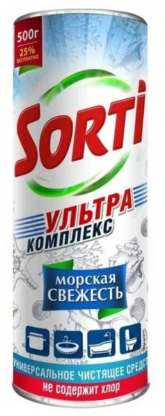 КАПЛЯ SORTI Чистящее ср-во МОРСКАЯ СВЕЖЕСТЬ 500г *12*24* /192/1728/