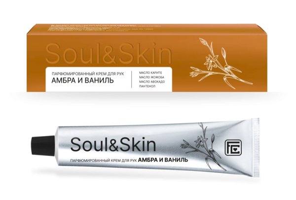 Family Cosmetics Soul & Skin Крем для рук АМБРА и ВАНИЛЬ Парфюмированный, 65мл Арт.SSP-6002 БХ14793БК