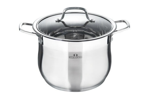 Bella Cucina Кастрюля со стеклянной крышкой из нержавеющей стали 24 X 20 CM, 9л 2171-BC