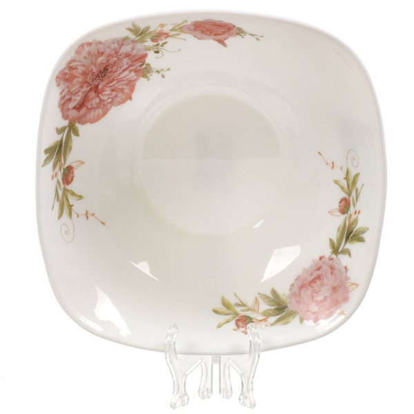 Daniks Салатник стеклокерамика, квадрат. 23 см, 1.2 л, Пион FFW-90-130303/291902/NFW9