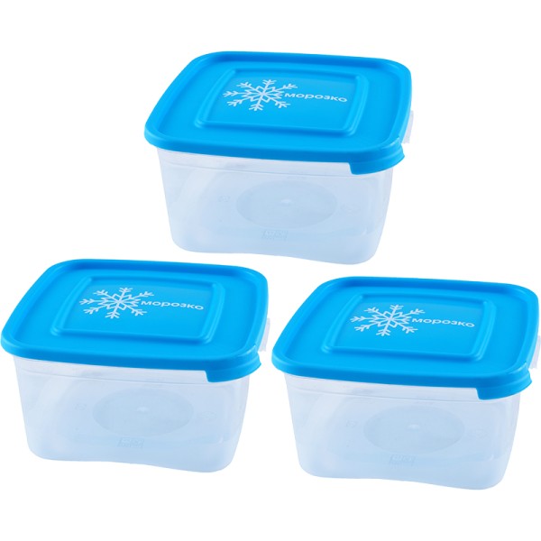 Комплект конт. для замораживания продуктов 1л (3шт.) МОРОЗКО С67036