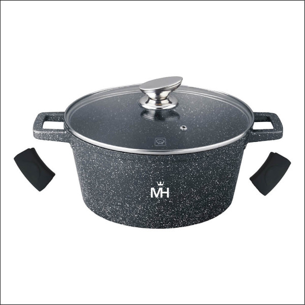 Кастрюля с крышкой "MercuryHaus", MC - 1805 Granite (6) 6,1 л 28*12,5 см MC-1805