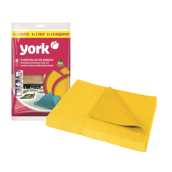 YORK Салфетка сверхвлаговпитывающая Люкс 8+2шт. (35х50 см) 020340Y