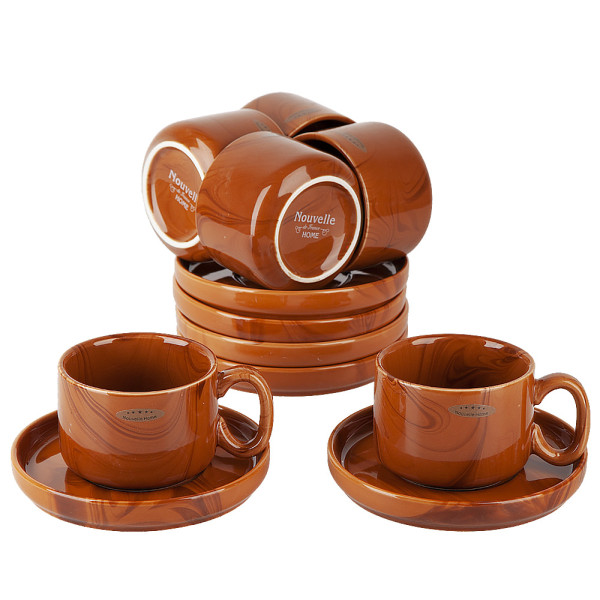 Набор чайный 12пр. "Wooden Grain" (6 персон) v=200мл (фарфор) 1730307