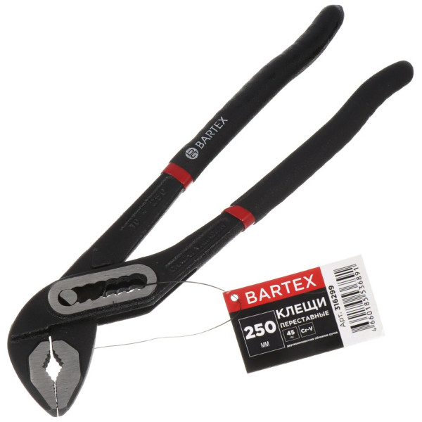 Bartex Клещи переставные, рук двухкомп обливная, полированные, 250 мм D-316299