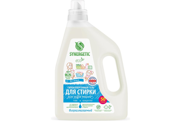 Synergetic Средство д/стирки Pure д/ВСЕХ типов белья 1500 мл БХ109806Г