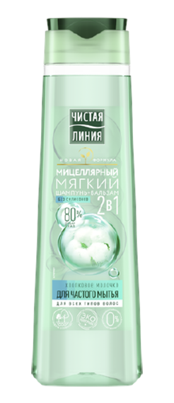 ЧИСТАЯ ЛИНИЯ Шампунь "Мицеллярный мягкий 2в1 400 мл БХ4017984/БХ4020570