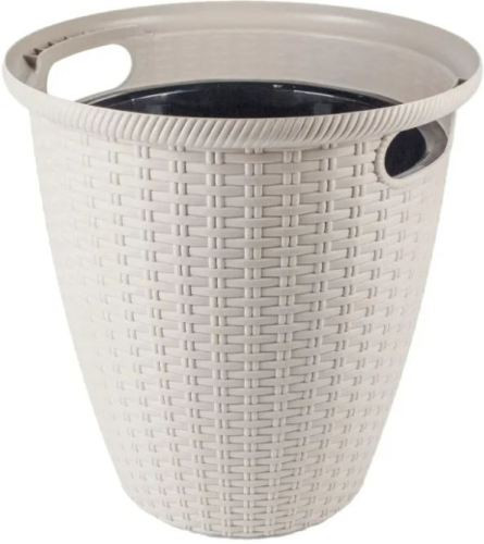 InGreen Кашпо напольное Rattan D233мм/7 л с внутренним горшком 4,5 л сливочный ING6214СЛВ