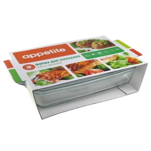Appetite Форма стекл прям 34х20х11см/2,8л с кр RCR3