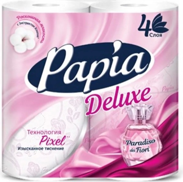 PAPIA Deluxe ХАЯТ Туалетная бумага PARADISO 4сл. 4 шт