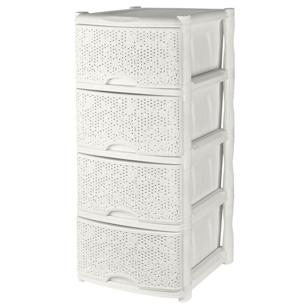 Keeplex Комод Fiori четырехсекционный 48х41х94,5см белое облако KL377112048