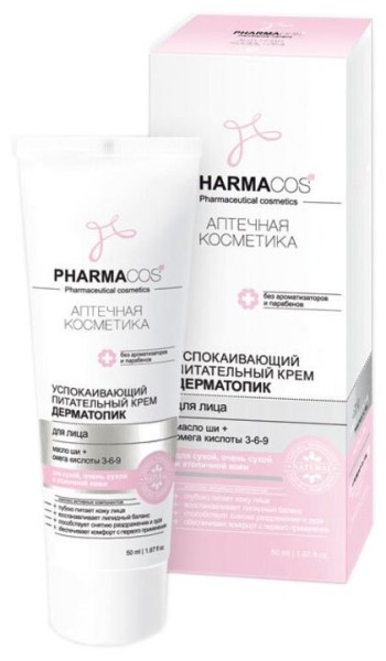 ВИТЭКС PHARMACos Крем д/лица "ДЕРМАТОПИК" успокаивающий питательный, 50мл, код 54 19