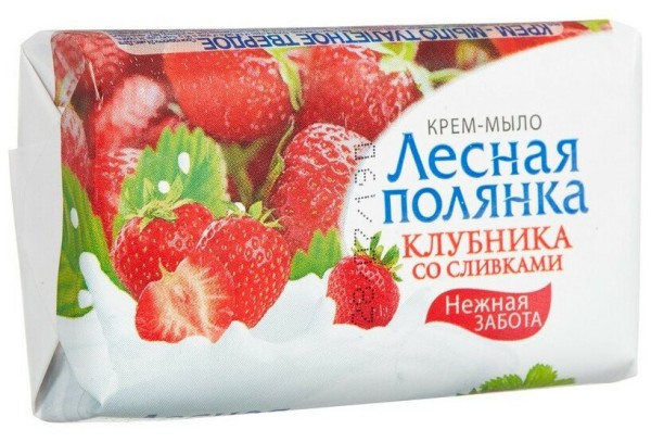 Лесная полянка Мыло 90 гр. Клубника со сливками *104
