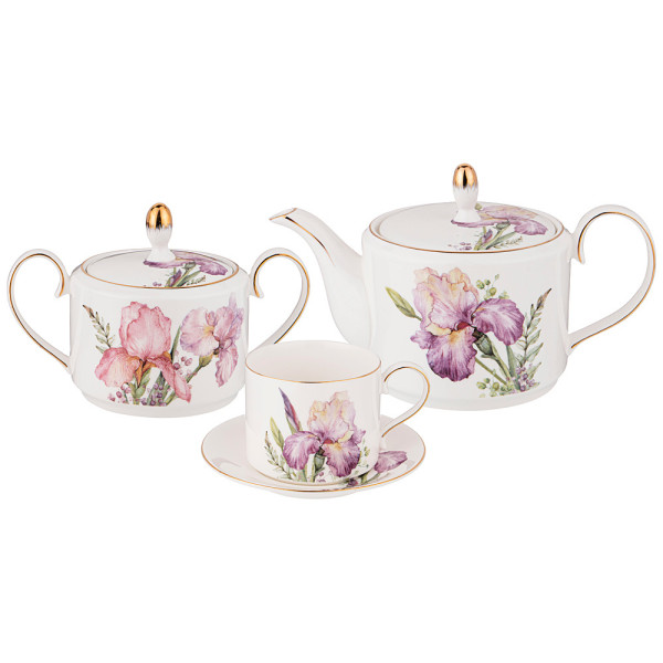 ЧАЙНЫЙ СЕРВИЗ LEFARD "IRISES" НА 6 ПЕР. 14 ПР. 1000/350/300 МЛ (КОР=2НАБ.)