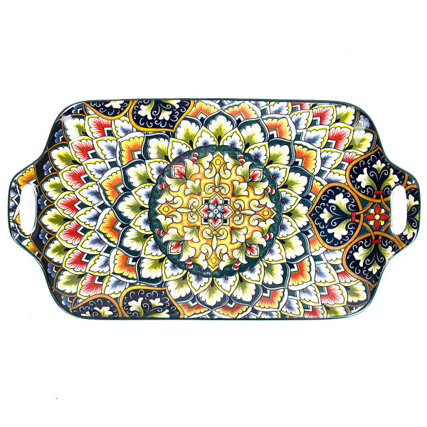 Nouvelle Поднос с ручками "Arabesque" (зеленый) 29*16*3см. 0860011