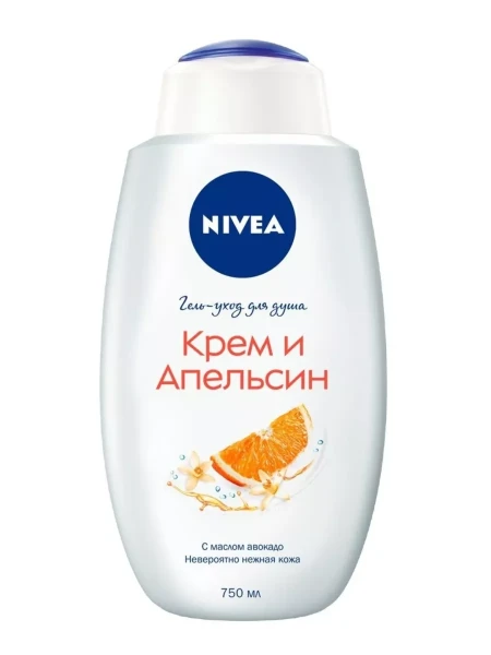Nivea Нивея 80867 Душ-гель Крем 750мл Апельсин БХ16602ХБТ